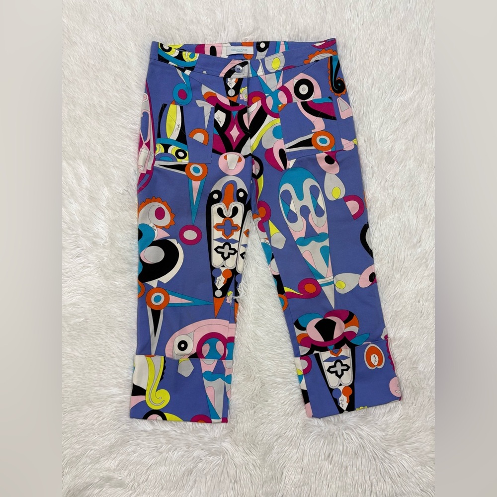 Emilio Pucci Multicolor Abstract Pattern Pants - Picture 1 of 10